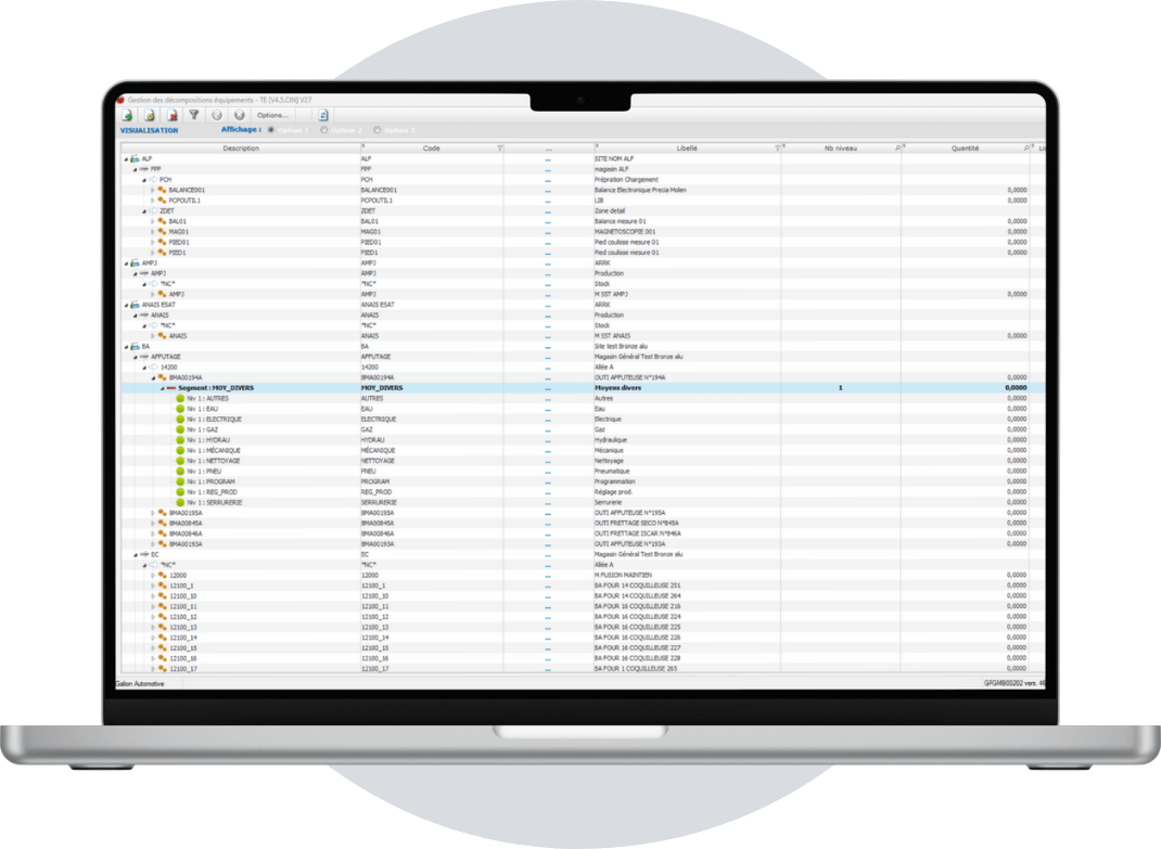 Gestion des équipements - ERP GMAO